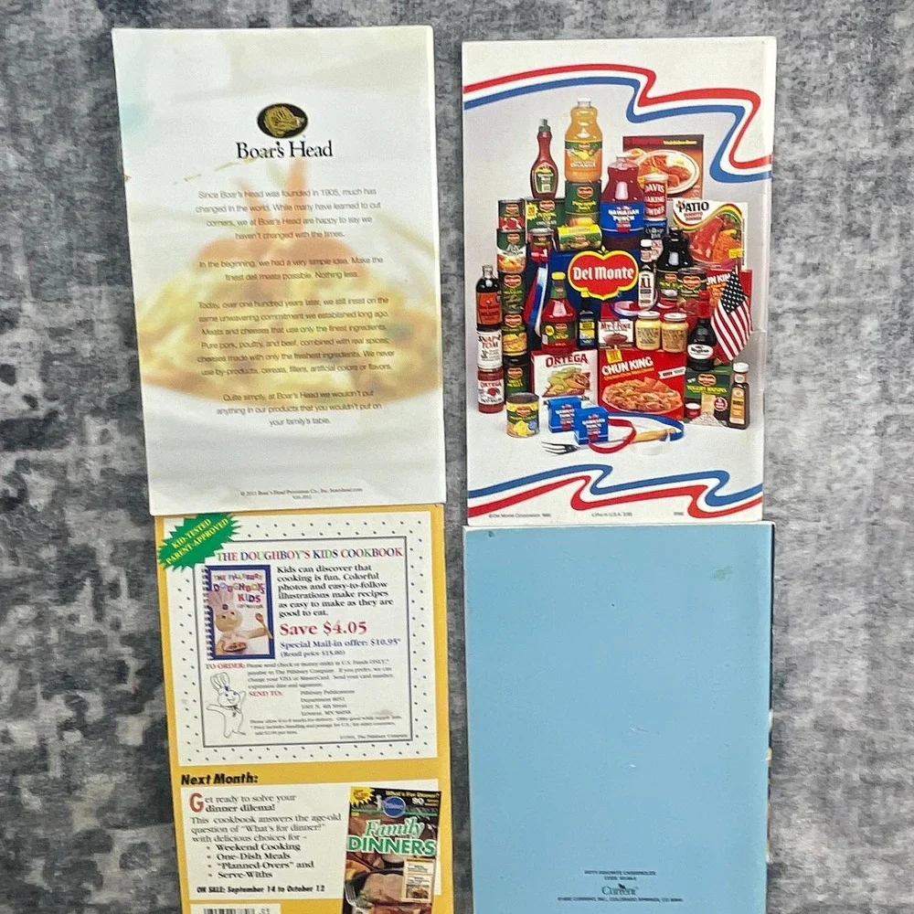 Easy Cooking Booklet Lot Boar's Head Del Monte Pillsbury Cookies Casseroles